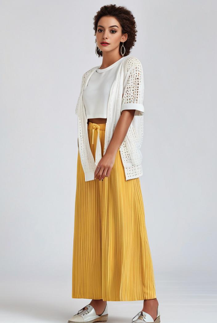 pleated high waist commuting temperament maxi dress 100742