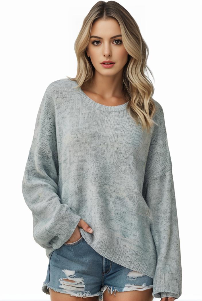 plus size casual sweater women s plus solid long sleeve round neck slight stretch loose sweater 147275