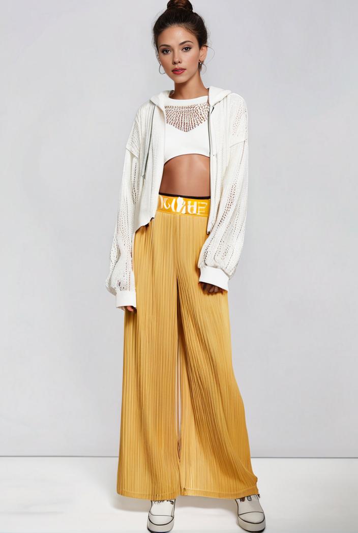 pleated high waist commuting temperament maxi dress 125270