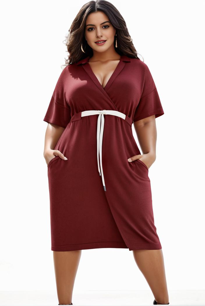 plus size faith letter print short sleeve midi dress with pockets women s plus slight stretch casual dress 147534