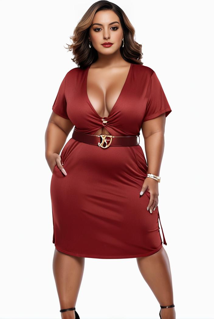plus size faith letter print short sleeve midi dress with pockets women s plus slight stretch casual dress 147538