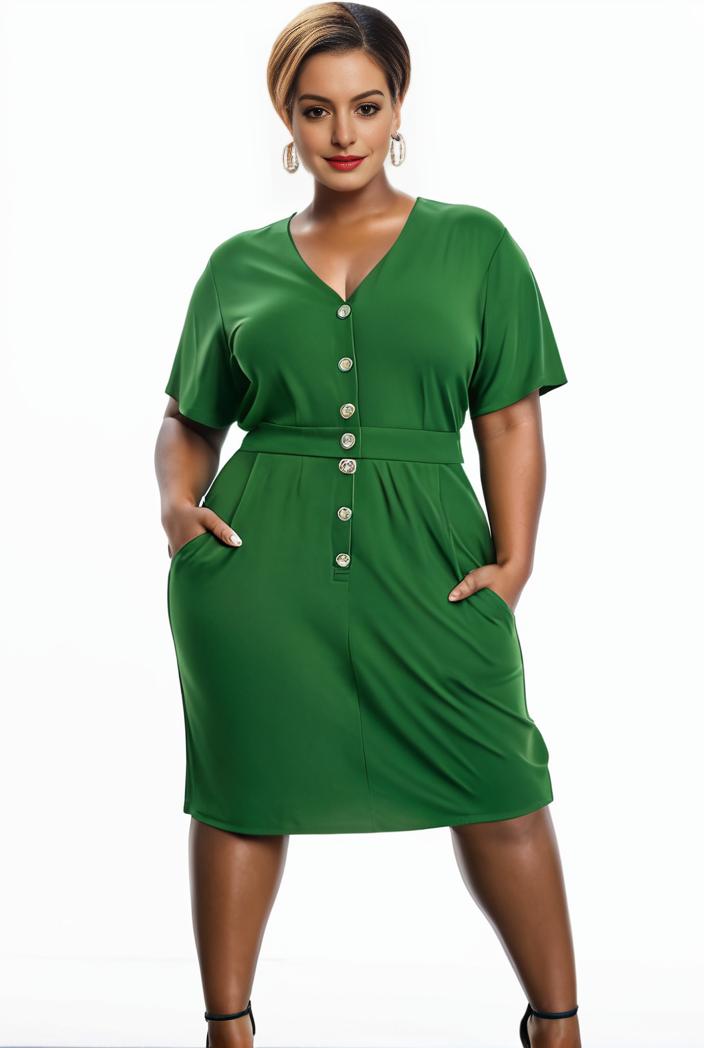 plus size faith letter print short sleeve midi dress with pockets women s plus slight stretch casual dress 147545