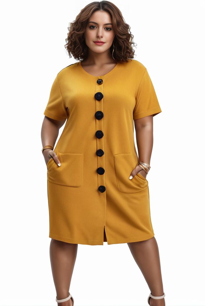 plus size faith letter print short sleeve midi dress with pockets women s plus slight stretch casual dress 147568