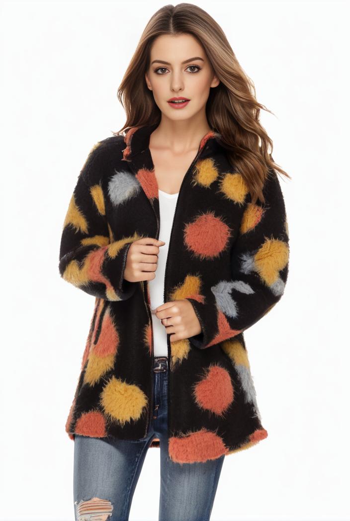 plus size halloween coat women s pus allover cat pumpkin print long sleeve open front medium stretch cardigan overcoat 148121