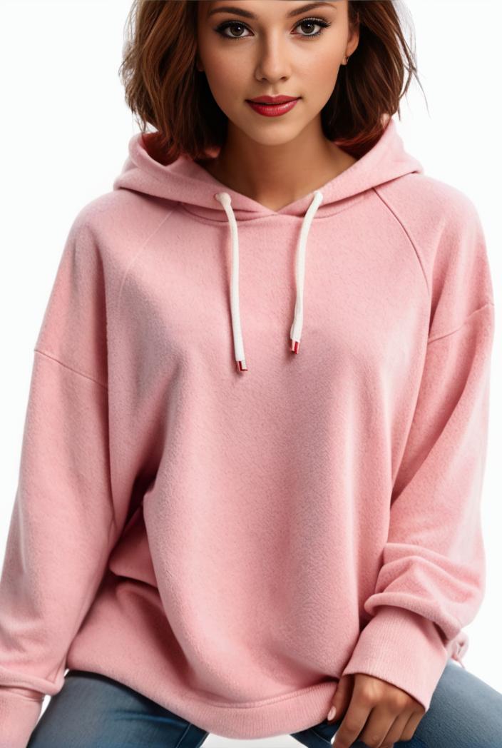 plus size casual hoodie women s plus solid ribbed long sleeve slight stretch hoodie drawstring sweatshirt 126250