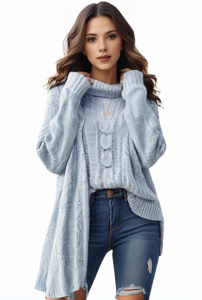 plus size casual sweater women s plus solid tassel trim long sleeve cowl neck high stretch jumper 126277