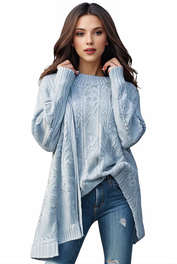 plus size casual sweater women s plus solid tassel trim long sleeve cowl neck high stretch jumper 126279