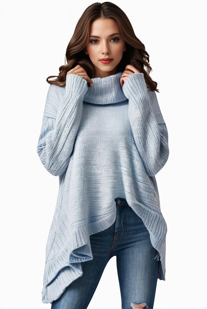 plus size casual sweater women s plus solid tassel trim long sleeve cowl neck high stretch jumper 126280