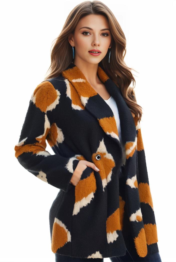 plus size halloween coat women s pus allover cat pumpkin print long sleeve open front medium stretch cardigan overcoat 127108