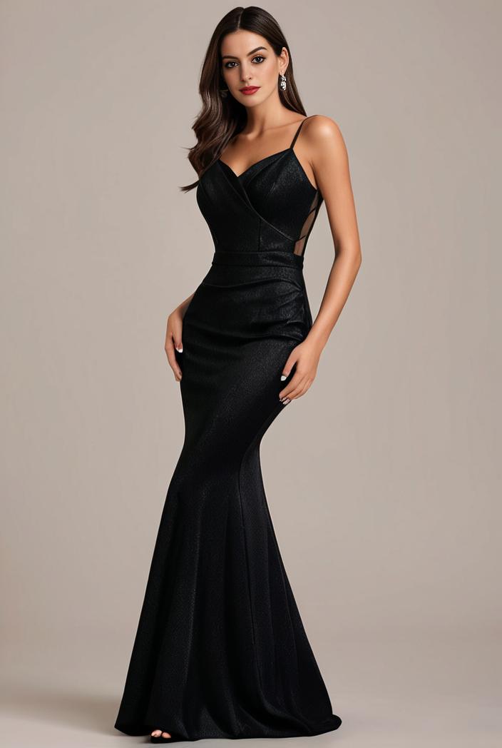 glitter spaghetti strap u veck open back bodycon stretchy evening dress 100912