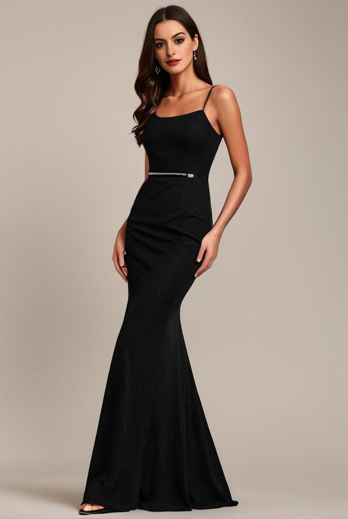 glitter spaghetti strap u veck open back bodycon stretchy evening dress 100917