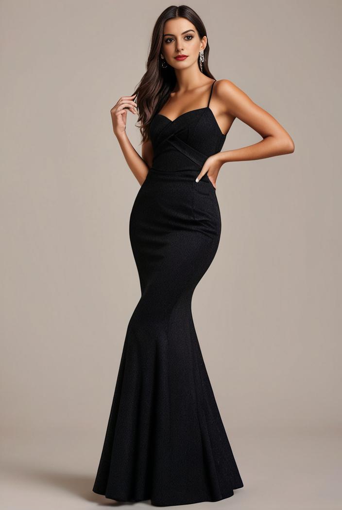 glitter spaghetti strap u veck open back bodycon stretchy evening dress 100944