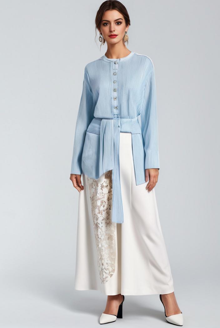 pleated high waist commuting temperament maxi dress 102905