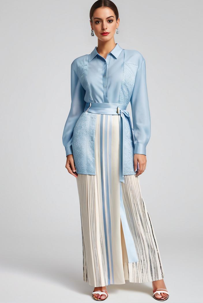 pleated high waist commuting temperament maxi dress 102906