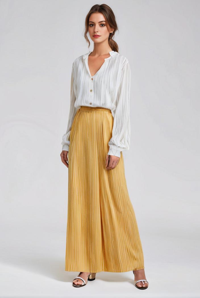 pleated high waist commuting temperament maxi dress 102915