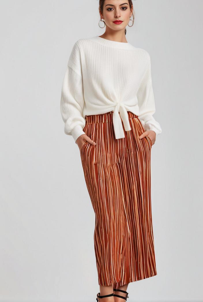 pleated high waist commuting temperament maxi dress 102924