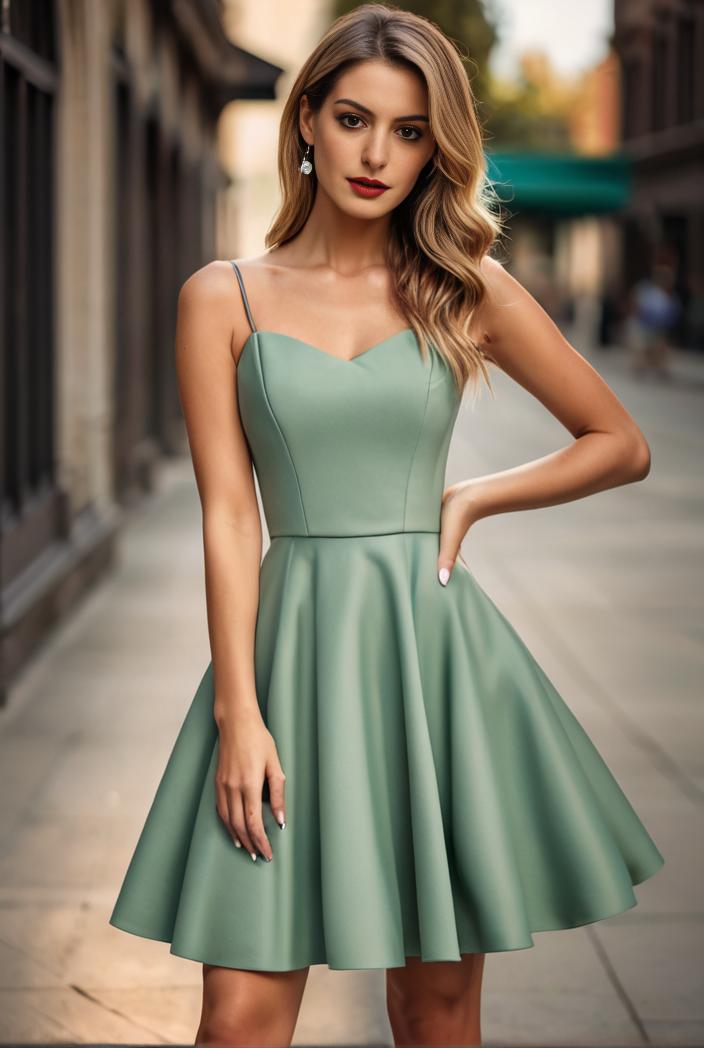 pleated satin a line double spaghetti strap v neck homecoming dress 102949