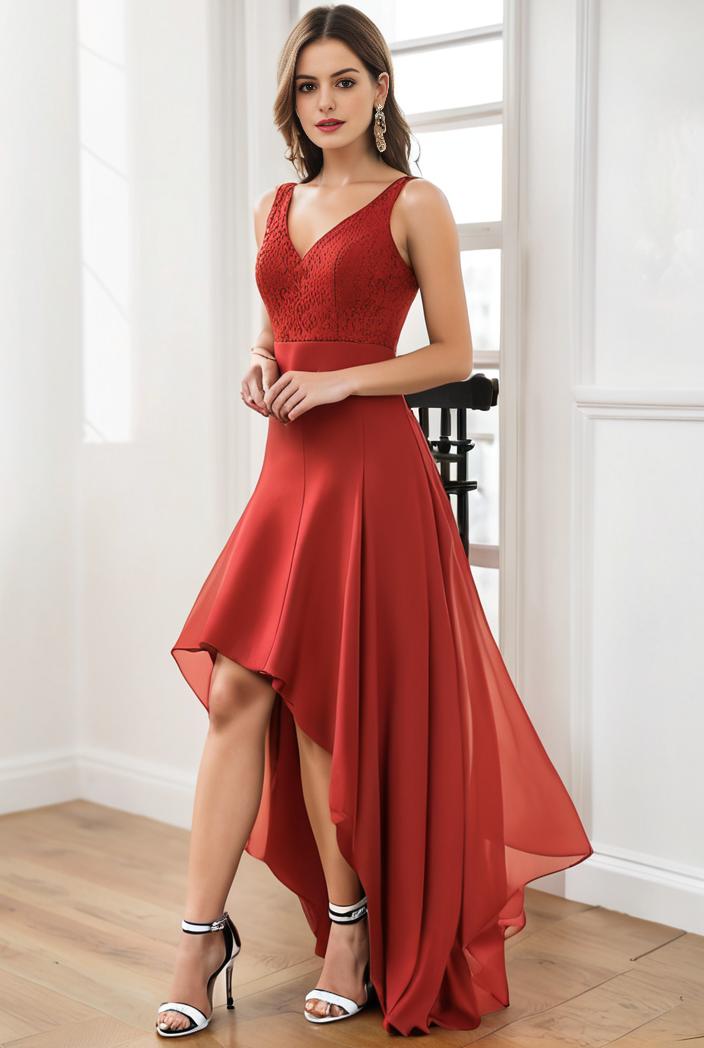 sleeveless v back tulle high low sequin appliques evening dresses 110717
