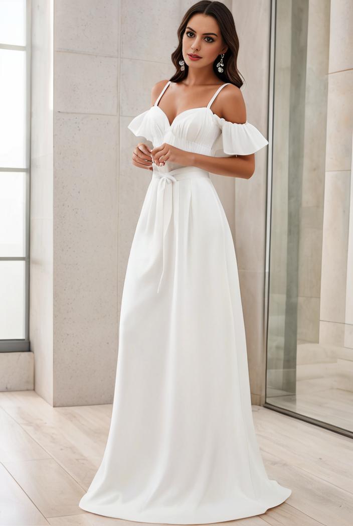 off shoulder spaghetti strap a line maternity dress 121229