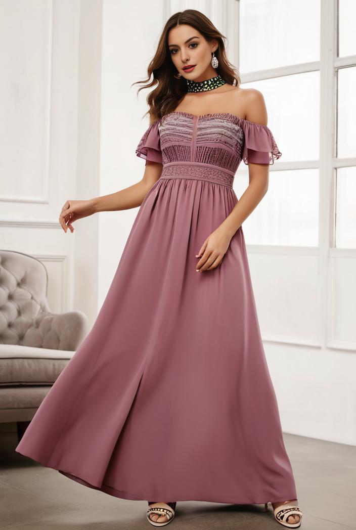 off shoulder spaghetti strap a line maternity dress 121258