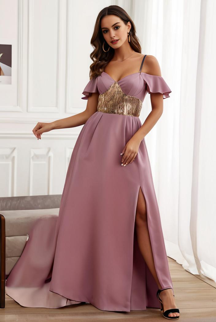 off shoulder spaghetti strap a line maternity dress 121261