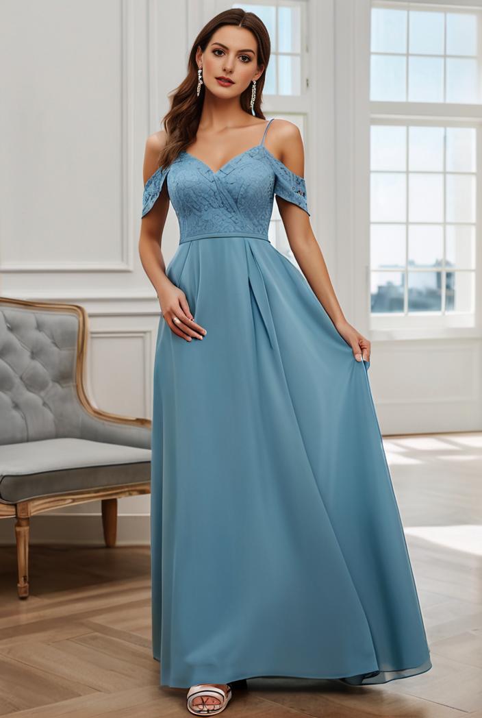 off shoulder spaghetti strap a line maternity dress 121267