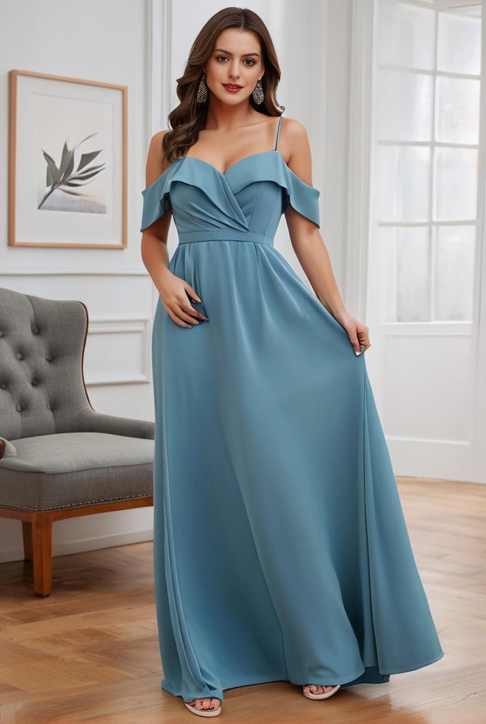 off shoulder spaghetti strap a line maternity dress 121269