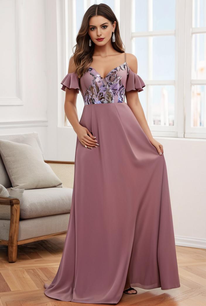 off shoulder spaghetti strap a line maternity dress 121285
