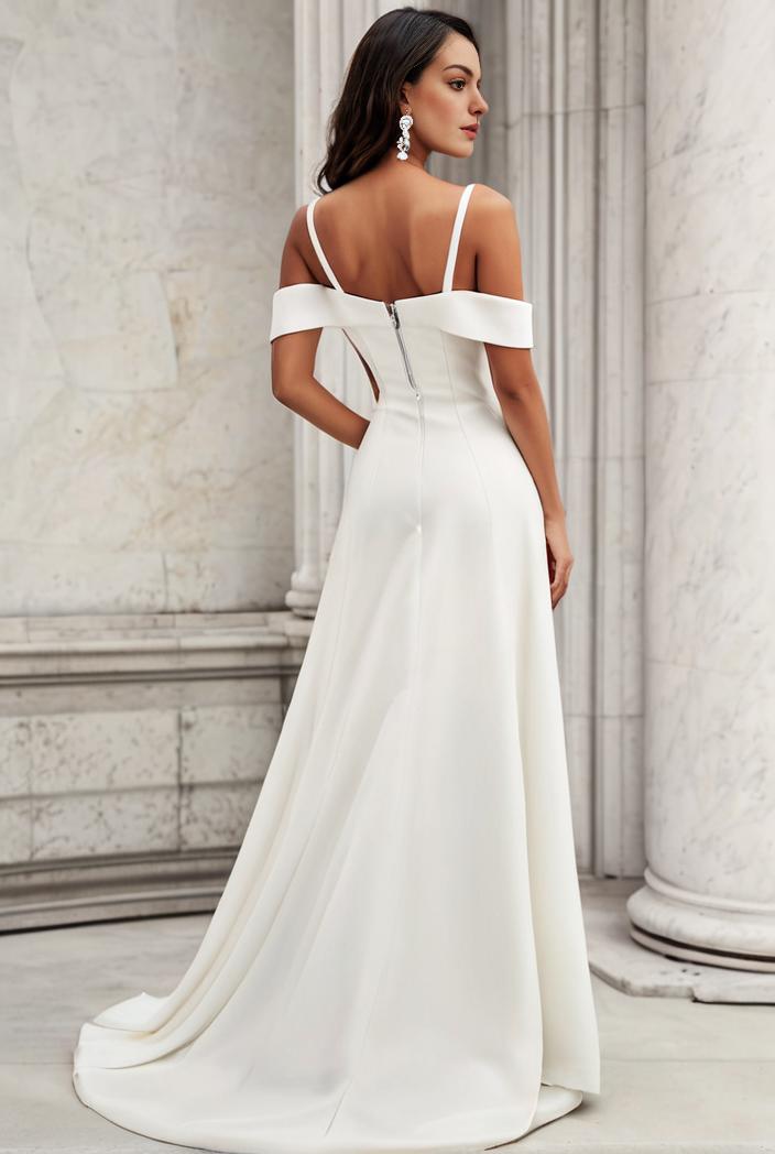 off shoulder spaghetti strap a line maternity dress 121290