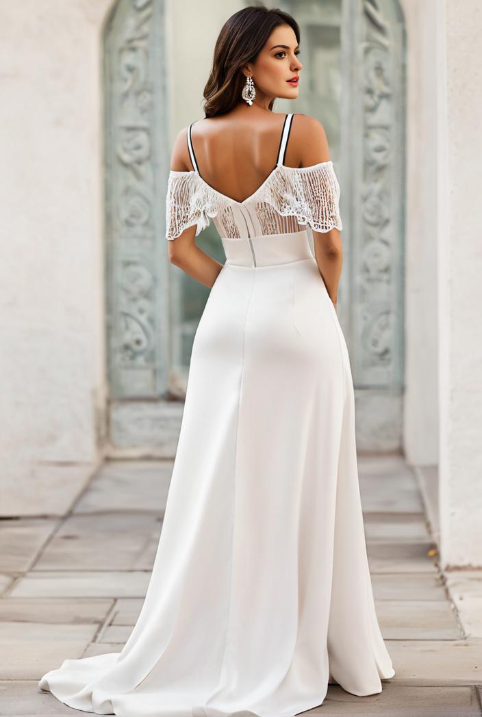 off shoulder spaghetti strap a line maternity dress 121293
