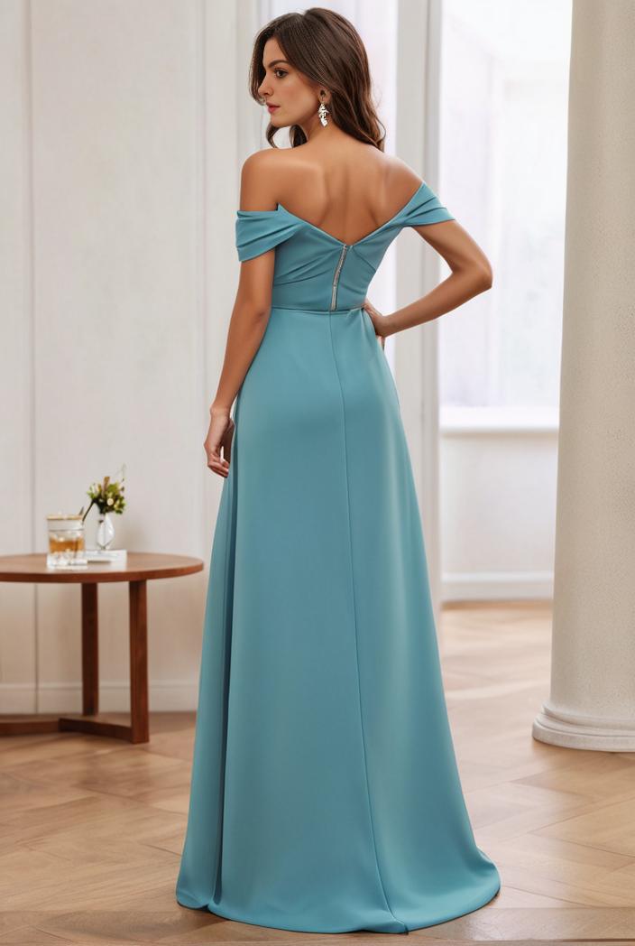 off shoulder spaghetti strap a line maternity dress 121295