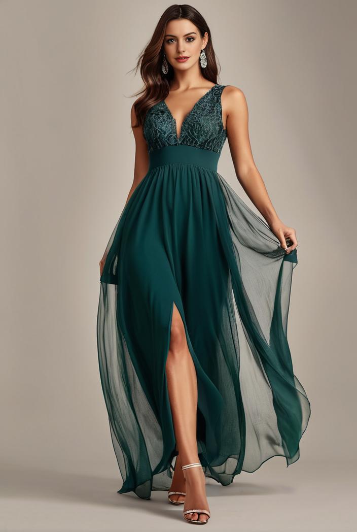 sequin bodice tulle high low evening dress with ribbon waist 101482