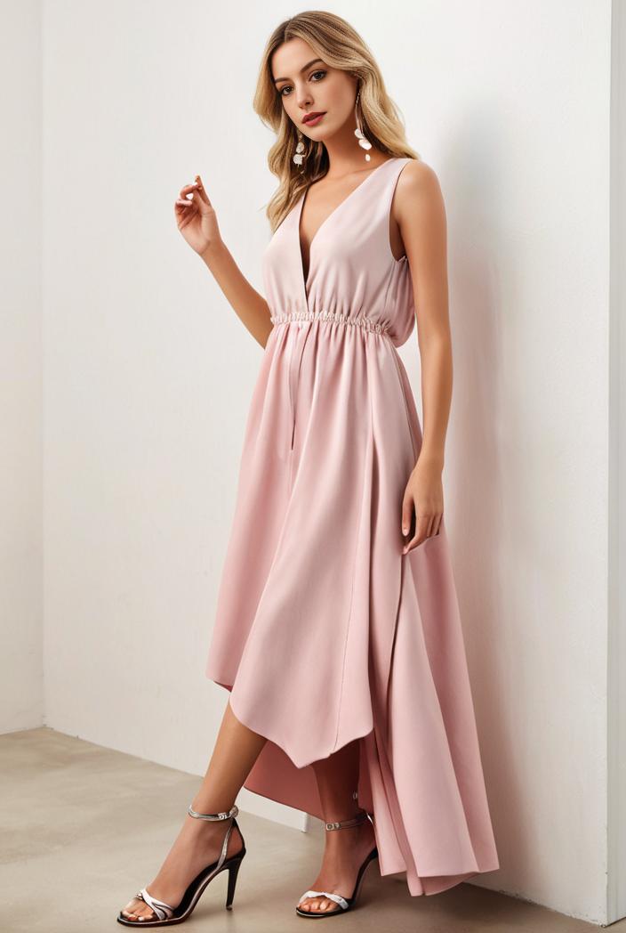 sequin bodice tulle high low evening dress with ribbon waist 101507