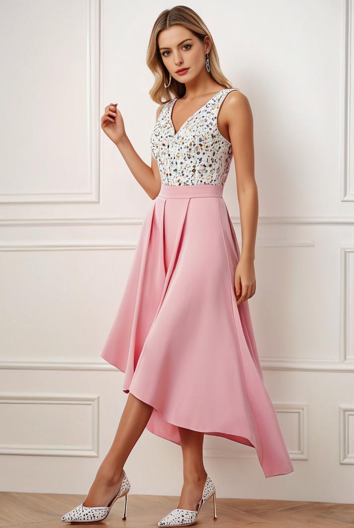 sequin bodice tulle high low evening dress with ribbon waist 101508