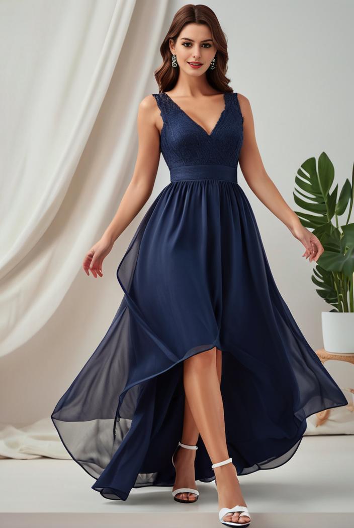 plus size sequin high low deep v neck tulle evening dresses 124577