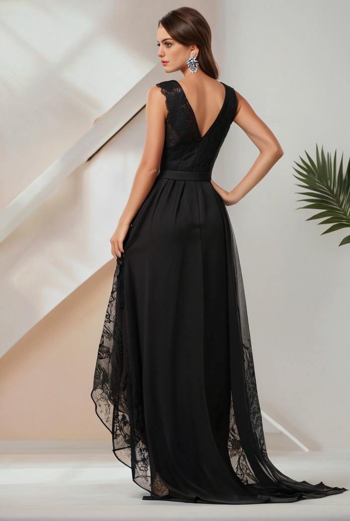 plus size sequin high low deep v neck tulle evening dresses 124606