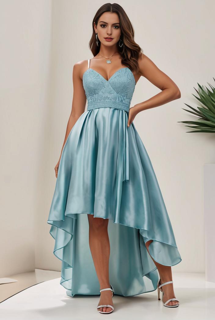 plus size sequin high low deep v neck tulle evening dresses 124611