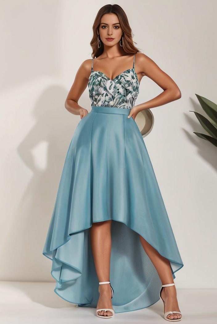 plus size sequin high low deep v neck tulle evening dresses 124617