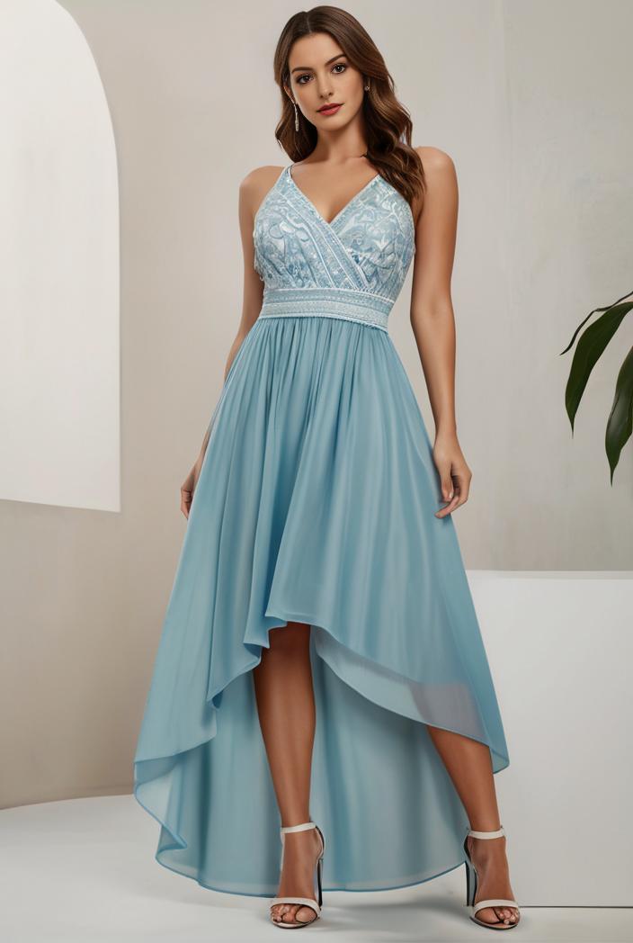 plus size sequin high low deep v neck tulle evening dresses 124626