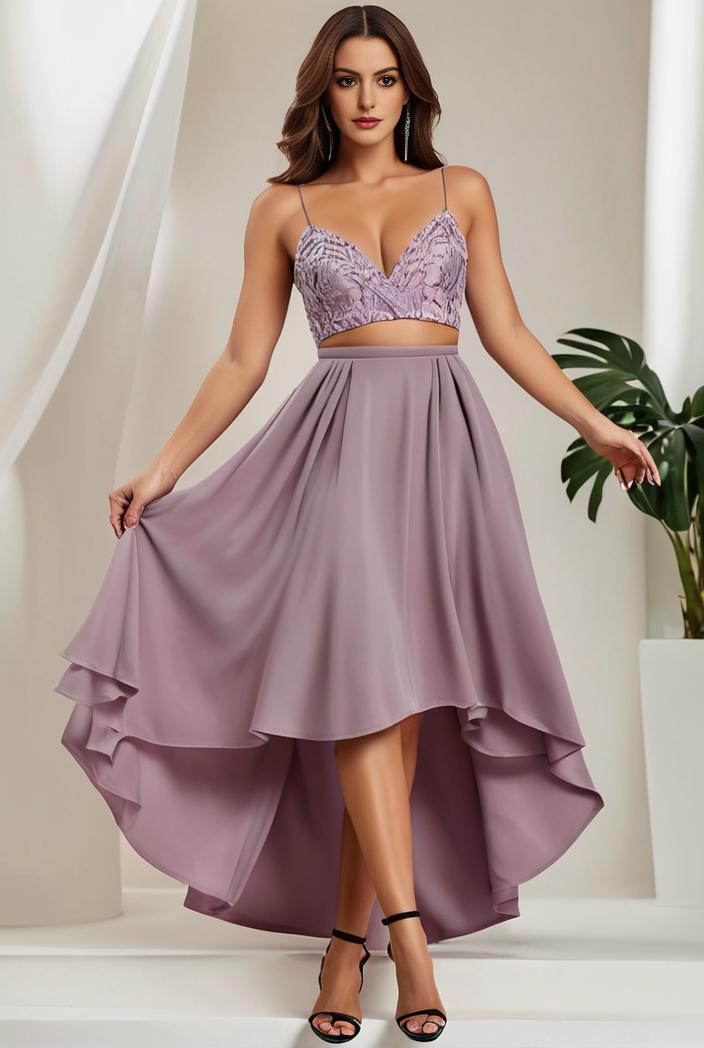 plus size sequin high low deep v neck tulle evening dresses 124648