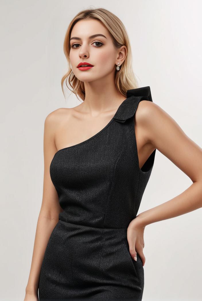 asymmetrical one shoulder feather bodycon sequin evening dress 133223