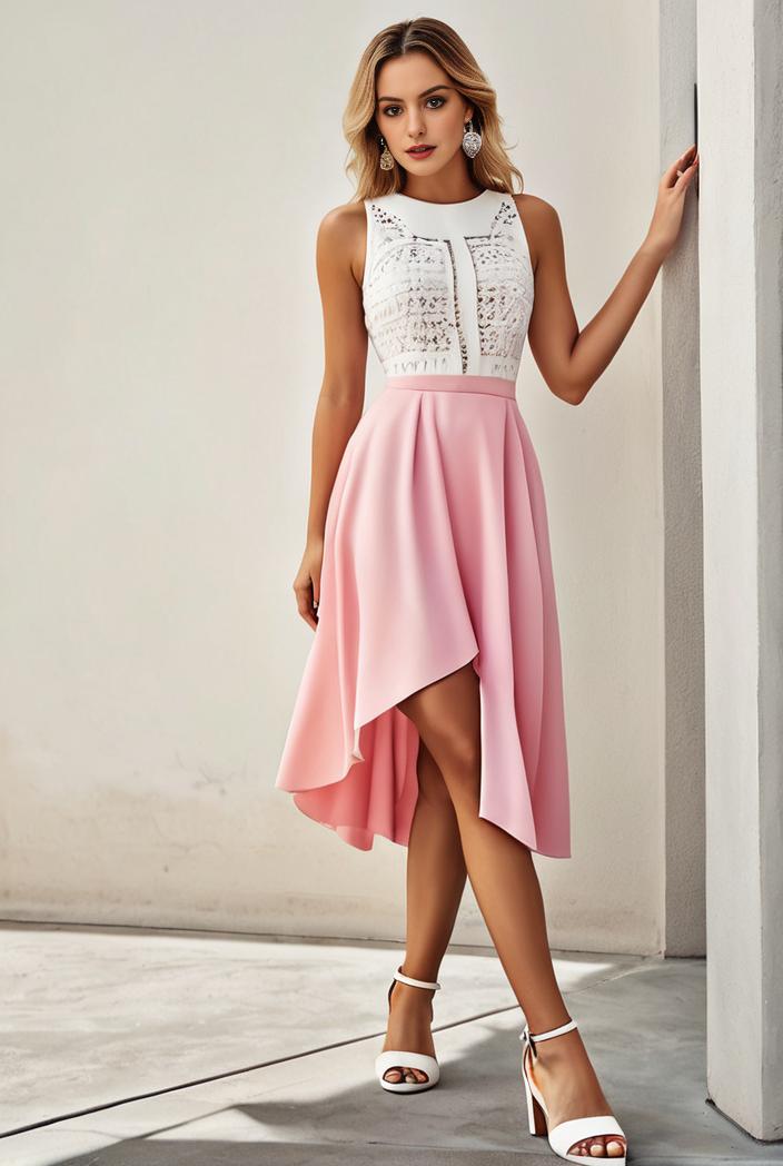 deep v neck lace chiffon bridesmaid dress with asymmetrical hem 103148