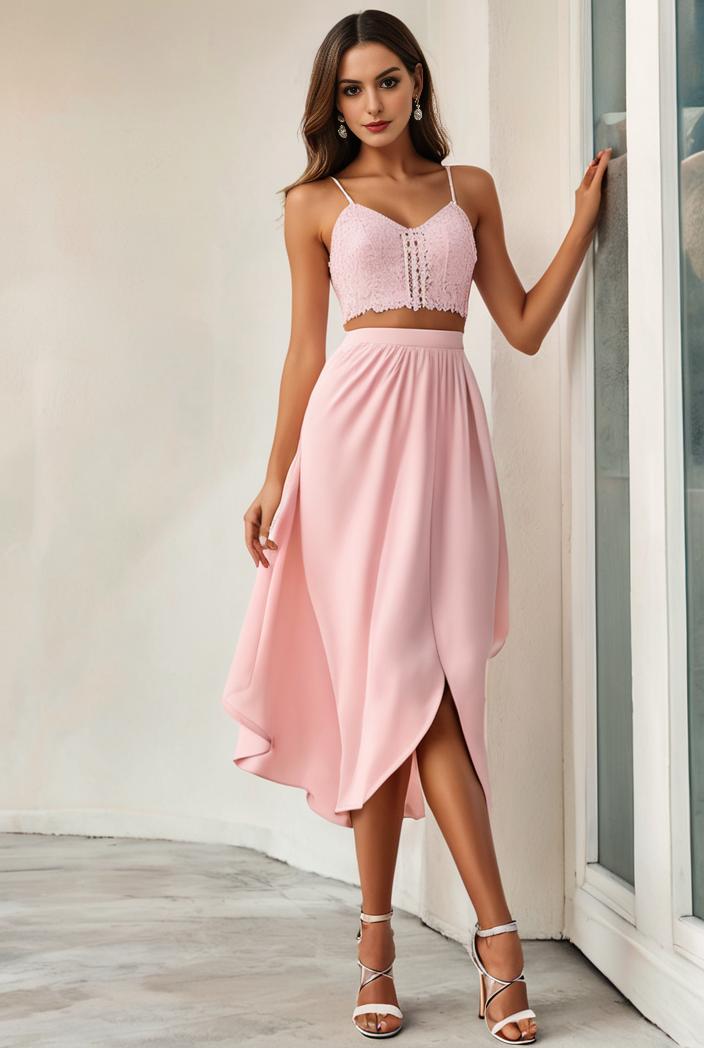 deep v neck lace chiffon bridesmaid dress with asymmetrical hem 103152