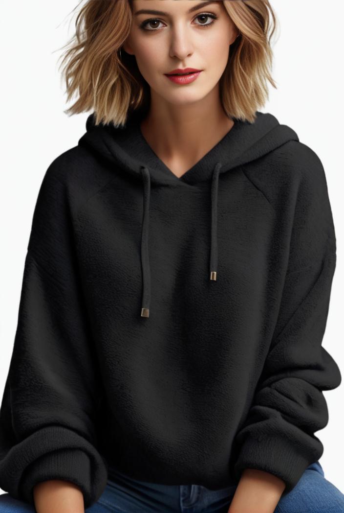 plus size casual hoodie women s plus solid ribbed long sleeve slight stretch hoodie drawstring sweatshirt 110045