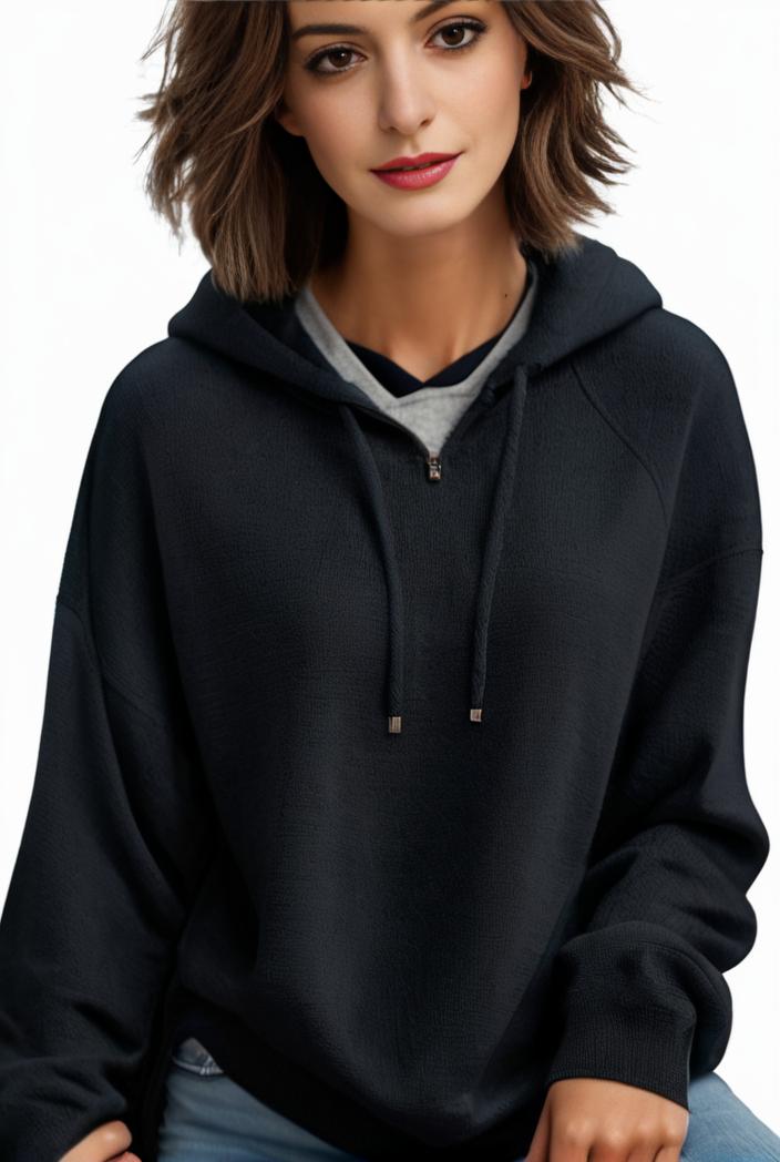 plus size casual hoodie women s plus solid ribbed long sleeve slight stretch hoodie drawstring sweatshirt 110043