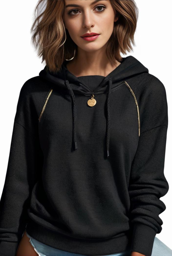 plus size casual hoodie women s plus solid ribbed long sleeve slight stretch hoodie drawstring sweatshirt 110049