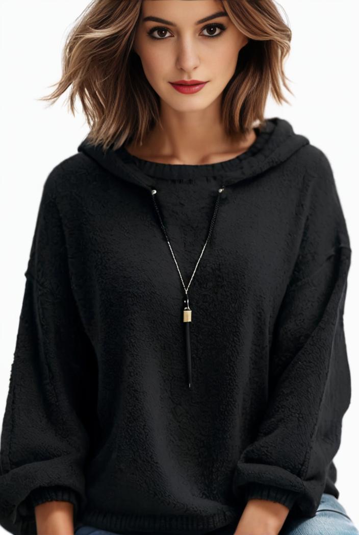 plus size casual hoodie women s plus solid ribbed long sleeve slight stretch hoodie drawstring sweatshirt 110050