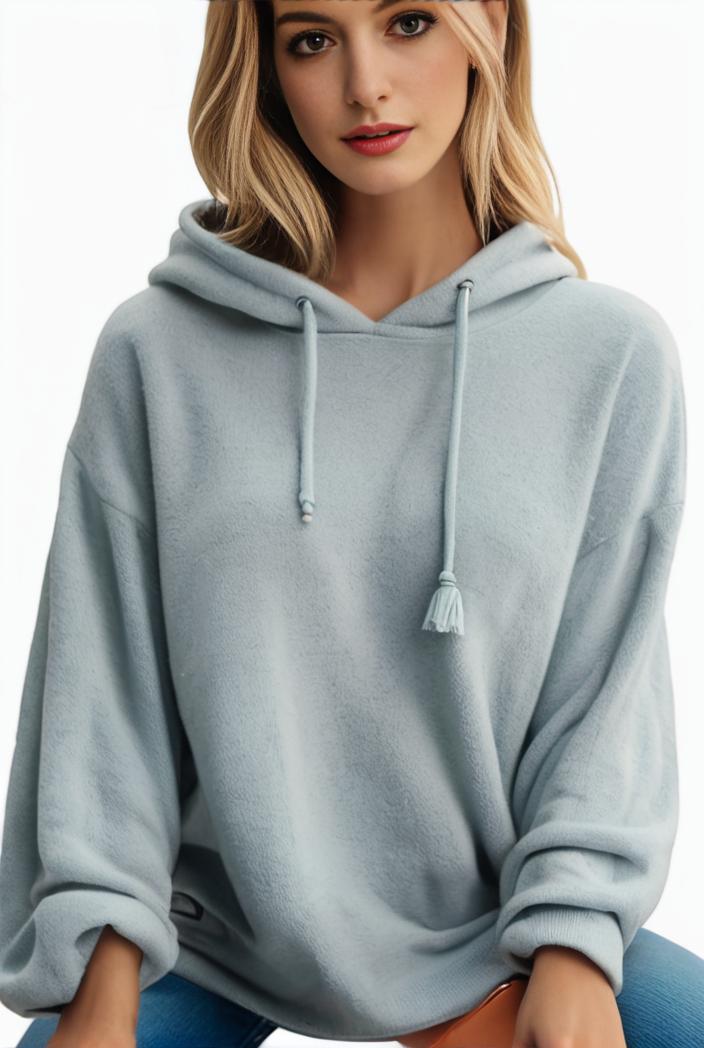 plus size casual hoodie women s plus solid ribbed long sleeve slight stretch hoodie drawstring sweatshirt 110064