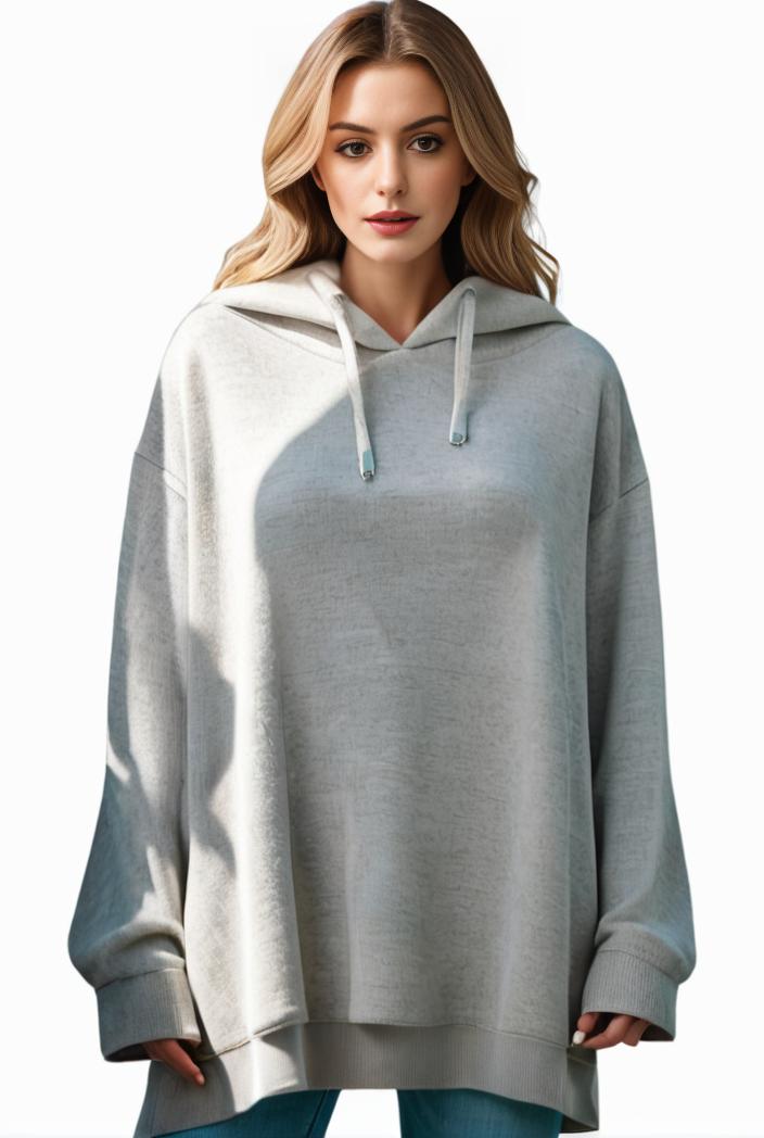 plus size casual hoodie women s plus solid ribbed long sleeve slight stretch hoodie drawstring sweatshirt 110070