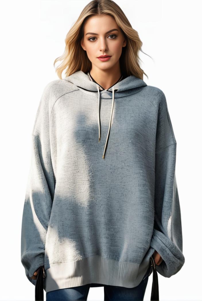 plus size casual hoodie women s plus solid ribbed long sleeve slight stretch hoodie drawstring sweatshirt 110069